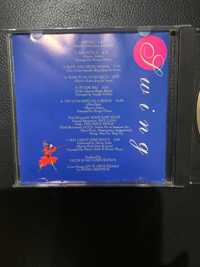 VST and Company - Swing (Category: CDs & DVDs) located in Paranaque City. Submitted by bulldogdad (Listing ID 1468415537, Image 3). Description: - 2nd and last compilation of VST's hits such as "Swing" and "Magnifica". - What makes this compilation arguably far better than the previous volume is their 16-minute magnum opus, "VST Concerto In A Minor", and the rare bonus track of the TAGALOG version of "May I Have This Dance" by Marvic "Vic" Sotto.