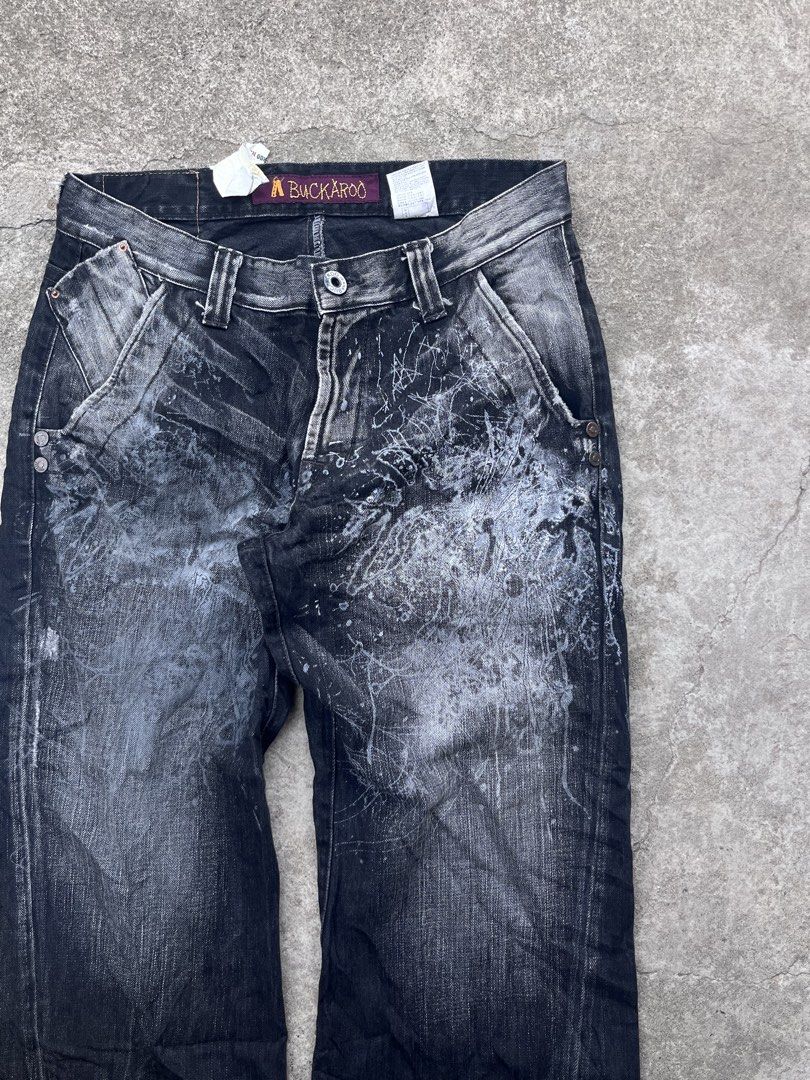 Vtg Buckaroo Wash Jeans (Category: Jeans) located in M'Lang. Submitted by sourcevtg_thrft (Listing ID 1468343288, Image 3). Description: - Dimensions: 32Waist x 37Length - Leg opening: 8Inches - Distressed - Paint Wash Design.