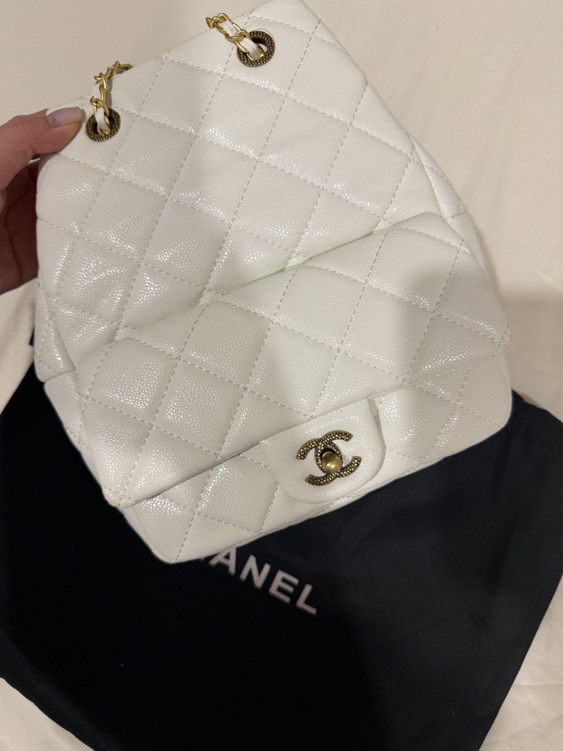 White backpack (Category: Backpacks) located in Singapore. Submitted by royal.randombuy (Listing ID 1468483921, Image 2). Description: -brand new -with dust bag -no nego thanks .