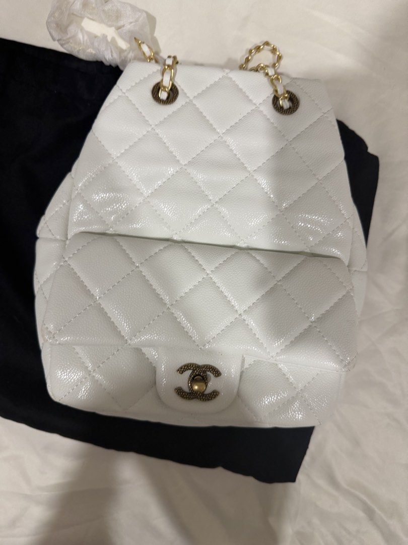 White backpack (Category: Backpacks) located in Singapore. Submitted by royal.randombuy (Listing ID 1468483921, Image 3). Description: -brand new -with dust bag -no nego thanks .