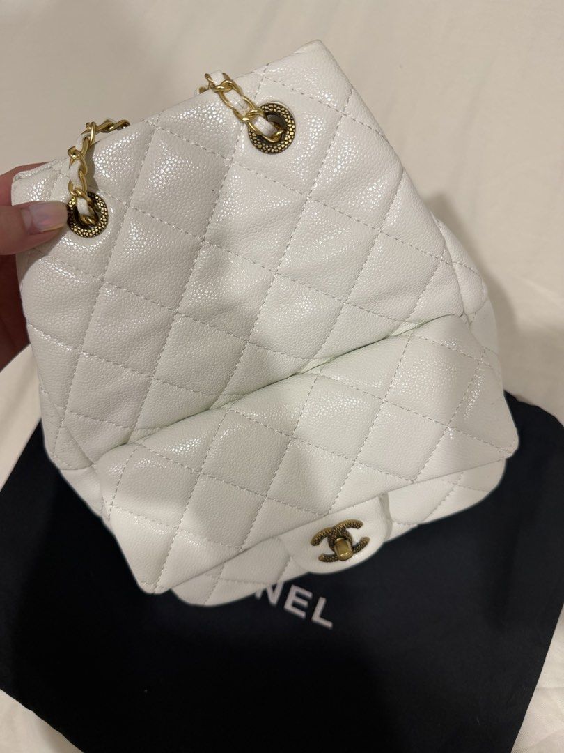 White backpack (Category: Backpacks) located in Singapore. Submitted by royal.randombuy (Listing ID 1468483921, Image 1). Description: -brand new -with dust bag -no nego thanks .