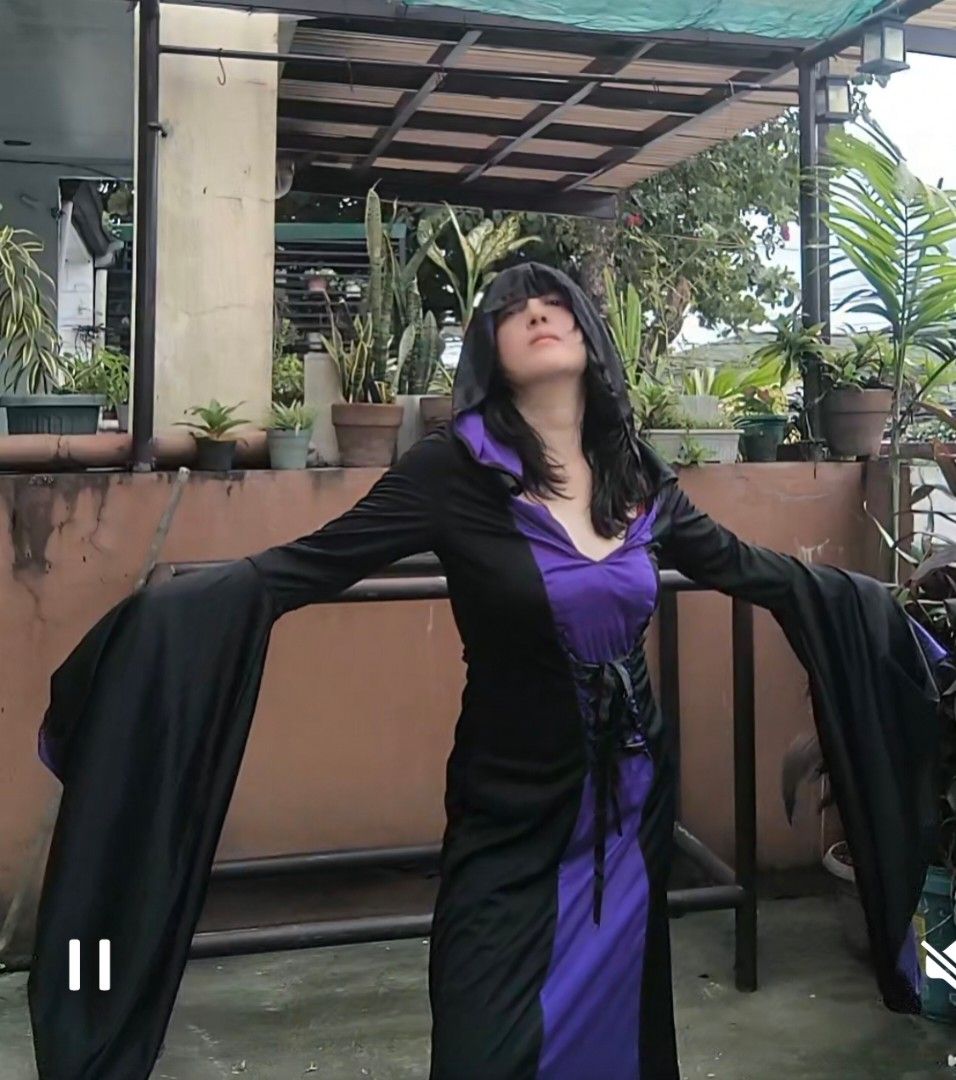 Witch/ Vampire/Ghotic/ Medieval Costume (Category: Dresses) located in Marikina City. Submitted by alecfordy (Listing ID 1468398763, Image 3). Description: Witch/Vampire/Gothic) Medieval Halloween Costume Medium Body adjustable front 17 inches shoulder 18 inches width 54 inches length.