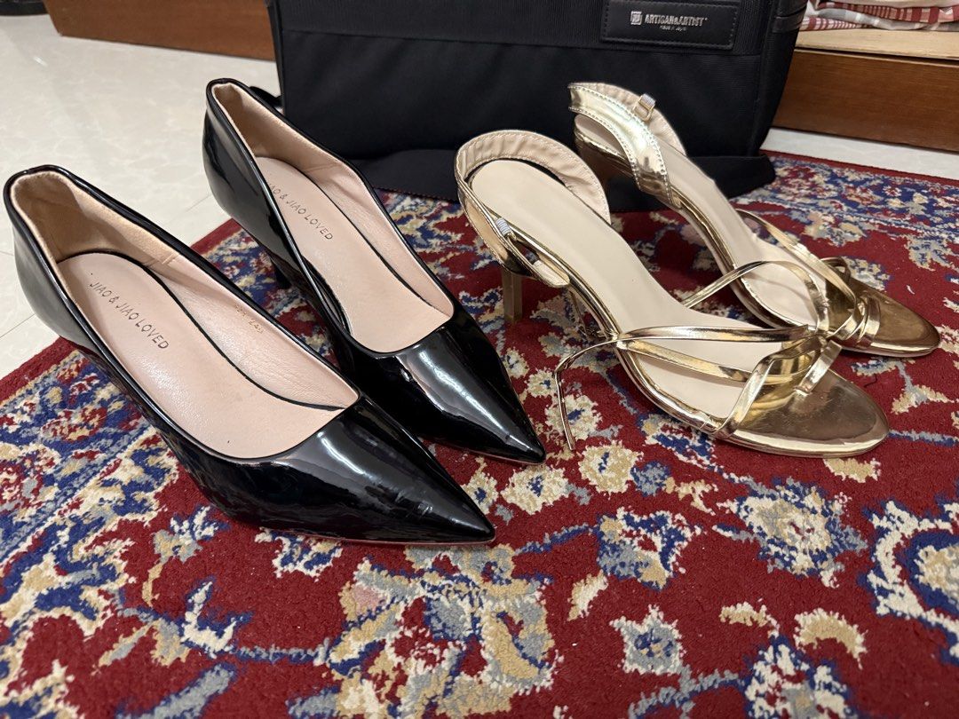 Womens High heels bundle 24.5cn (Category: Heels) located in San Pablo. Submitted by iamtrina (Listing ID 1468400705, Image 2). Description: Worn for a photoshoot indoors Firm on price best fits 24.5cm Sold as bundle in as is condition Only issue is one black heel is missing the heel rubber.