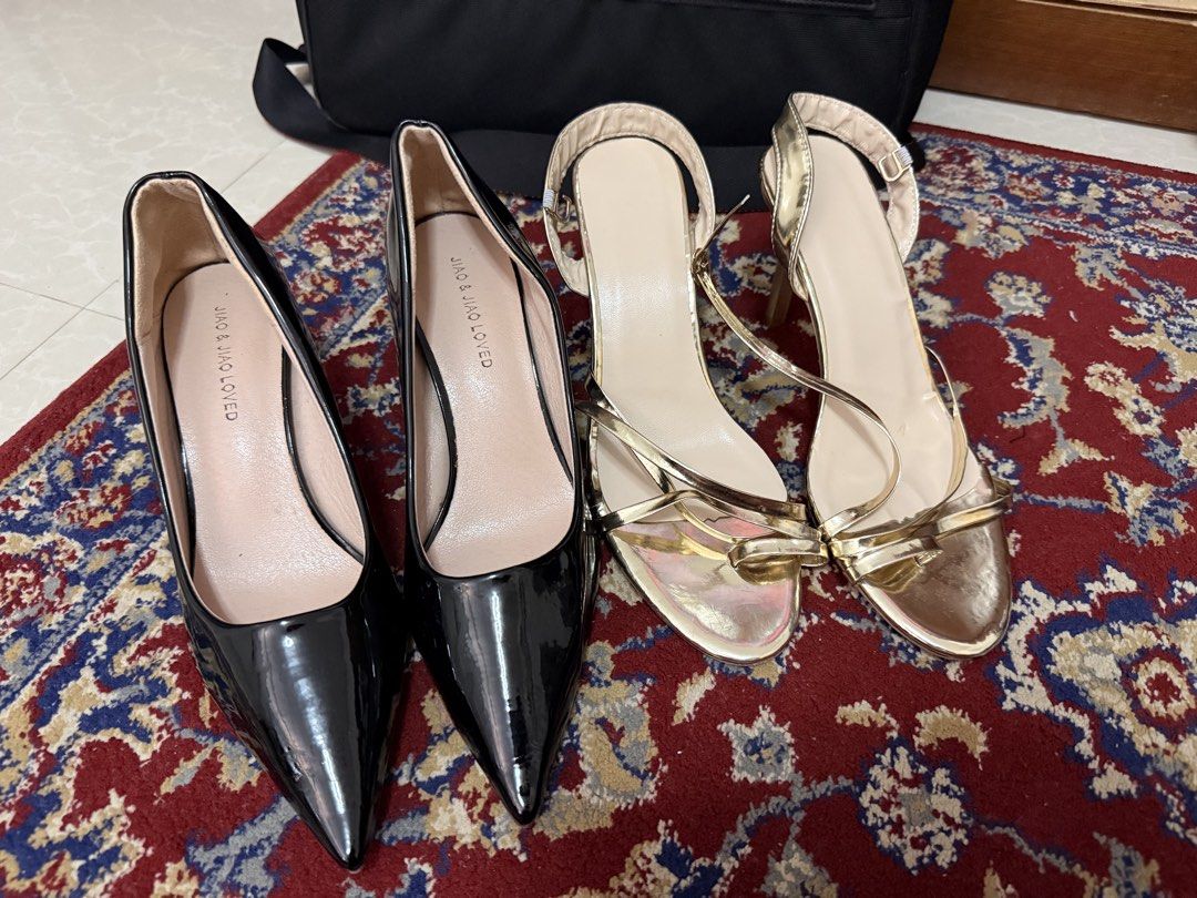Womens High heels bundle 24.5cn (Category: Heels) located in San Pablo. Submitted by iamtrina (Listing ID 1468400705, Image 1). Description: Worn for a photoshoot indoors Firm on price best fits 24.5cm Sold as bundle in as is condition Only issue is one black heel is missing the heel rubber.