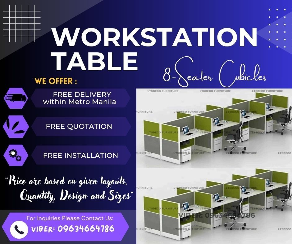 workstation modular office partition furnitures (Category: Office Furniture & Fixtures) located in Caloocan City. Submitted by cheska.ltsdeco (Listing ID 1468354090, Image 1). Description: 👉Are you looking for WORKSTATION, MODULAR CUBICLES OFFICE PARTITION, and OFFICE FURNITURE SUPPLIER? LTSDECO Furniture, is direct supplier, manufacturer, and trusted provider of high quality, affordable and durable modular office divider partition, home and off