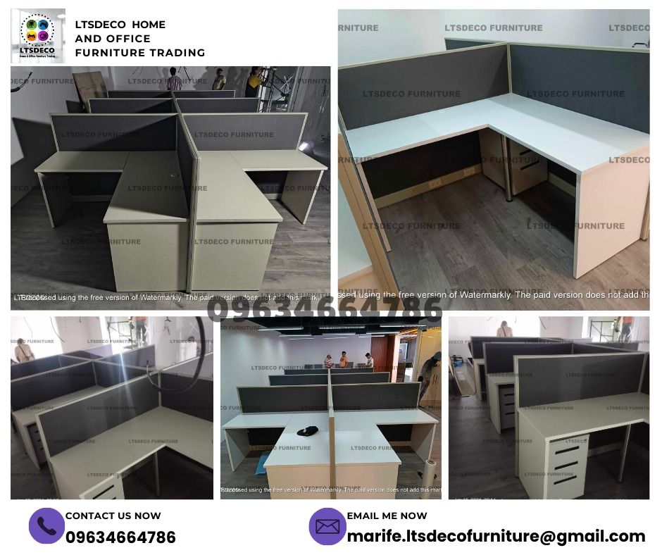 workstation tables cubicles office partition furnitures (Category: Office Furniture & Fixtures) located in Taguig. Submitted by emmandalyn (Listing ID 1468354750, Image 1). Description: 👉Are you looking for WORKSTATION, MODULAR CUBICLES OFFICE PARTITION, and OFFICE FURNITURE SUPPLIER? LTSDECO Furniture, is direct supplier, manufacturer, and trusted provider of high quality, affordable and durable modular office divider partition, home and office