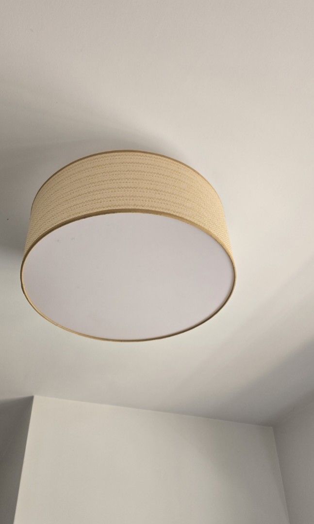 Woven Rattan Flush Mount Ceiling Light Fixture (Category: Lighting) located in Manila. Submitted by vi_ka (Listing ID 1468295158, Image 1). Description: - Style: Bohemian, Japandi, and minimalist flush mount ceiling light - Design: Natural woven rattan shade with a bottom white acrylic diffuser for soft illumination - Ideal for: Living rooms, bedrooms, and hallways - Matching: Easily complements wooden furniture and neutral home decor -50cm - Con