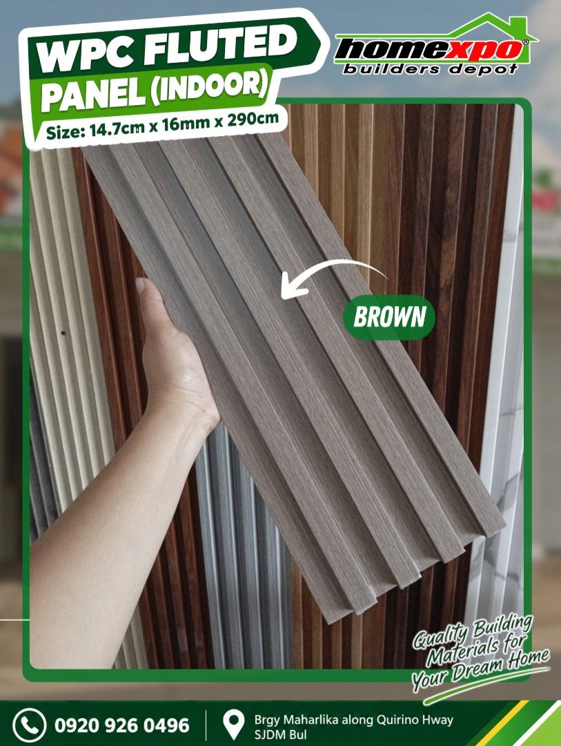 WPC Fluted Panel Interior Wall Design (Category: Wall Decor) located in Bulacan. Submitted by mjrie23 (Listing ID 1447947889, Image 2). Description: ✨ Upgrade your walls with Decorative WPC Fluted Panels! ✨ Give your home or commercial space a modern and elegant finish with our Decorative WPC Fluted Wall Panels. Perfect for creating stylish interior walls and ceilings. 📏 Product Specifications: ✅ Size: 14.7 x 290 cm (16mm Thick) ✅ Full Length: 2