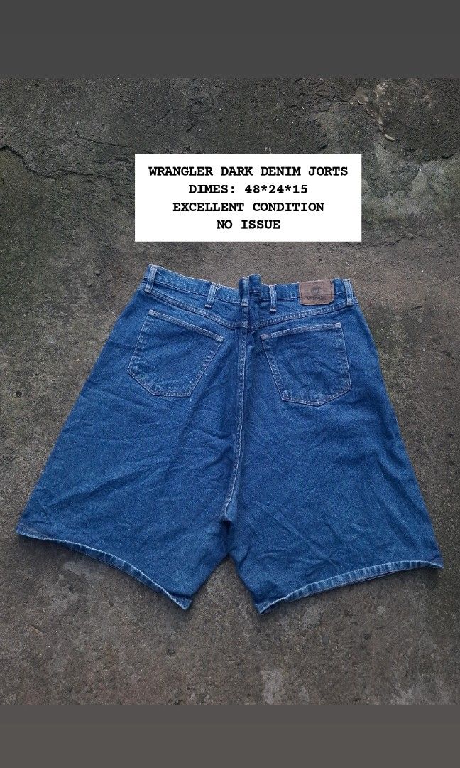 WRANGLER DENIM JORTS - SIZE: 48 (Category: Shorts) located in Manila. Submitted by bonaobrag55538 (Listing ID 1468340271, Image 1). Description: DIMES: 48*24*15 EXCELLENT CONDITION NO ISSUE.