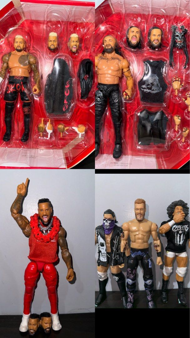 WWE ACTION FIGURES (Category: Figurines & Statues) located in San Fernando. Submitted by cienalmas (Listing ID 1468313989, Image 2). Description: SELLING MY WWE ACTION FIGURES RFS: MOSTLY DOUBLES & NEED FUNDS. TAMA AND TONGA LOA - ₱3000 JC MATEO - ₱1500 SAMI ZAYN - ₱1600 THE ROCK - ₱2500 (PM SA ISSUE) ROMAN REIGNS - ₱2500 SOLO SIKOA - ₱2500 (DAMAGED BOX) JACOB FATU - ₱2600 JIMMY USO - ₱2400 (FOOT ISSUE) JD MCDONAGH - ₱2000 EDGE - ₱1000 (SINGLE JO