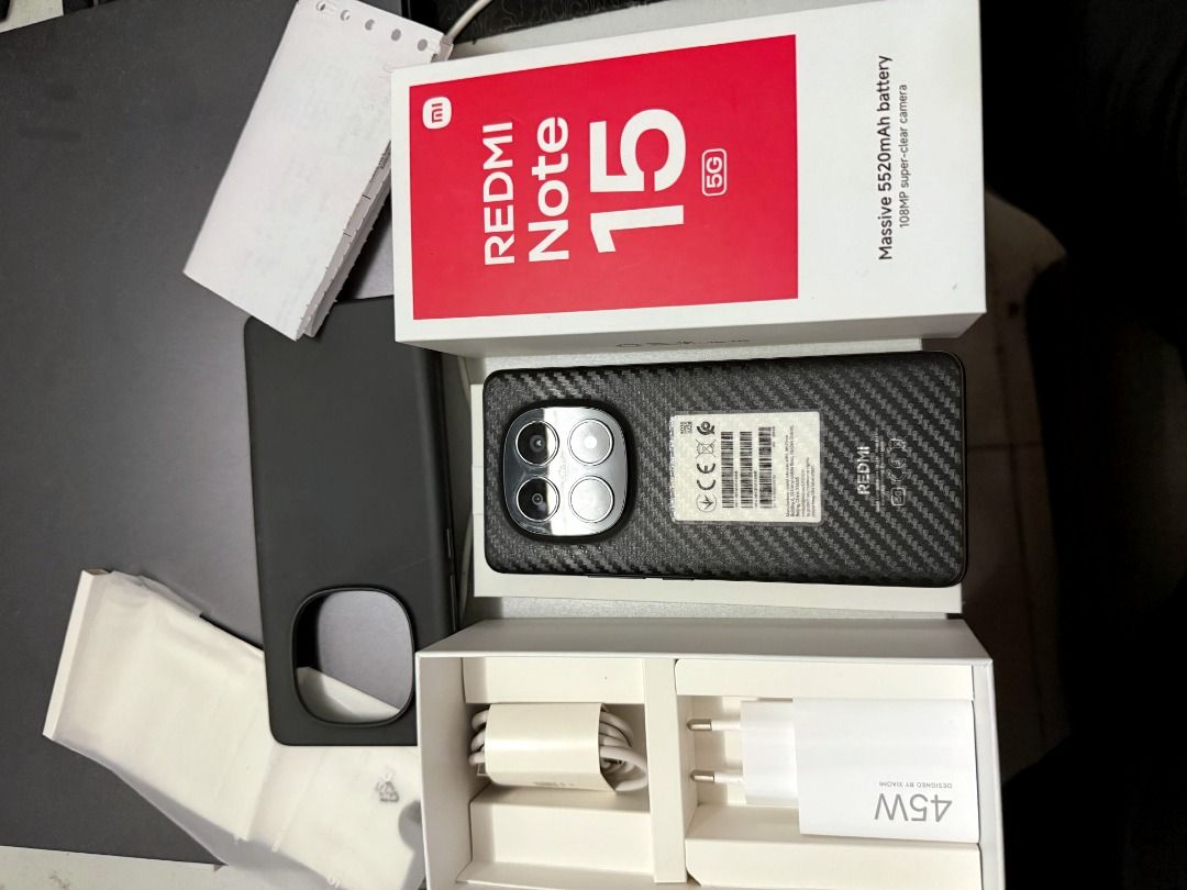 Xiaomi Redmi Note 15 5G (Category: Xiaomi) located in Las Pinas. Submitted by mikko.gomez (Listing ID 1468367688, Image 1). Description: For sale only RUSH! Xiaomi Redmi Note 15 5G Amoled Curved Display upto 120hz Good as new makinis walang dent Quick specs: Snapdragon 6 gen 3 (solid for gaming) 8+8GB RAM 256GB Storage 5520mah battery (super kunat) 108MP main Camera (Sobrang linaw) 20mp selfie camera IP66 dust and water resistant HyperOS 3 (Andro