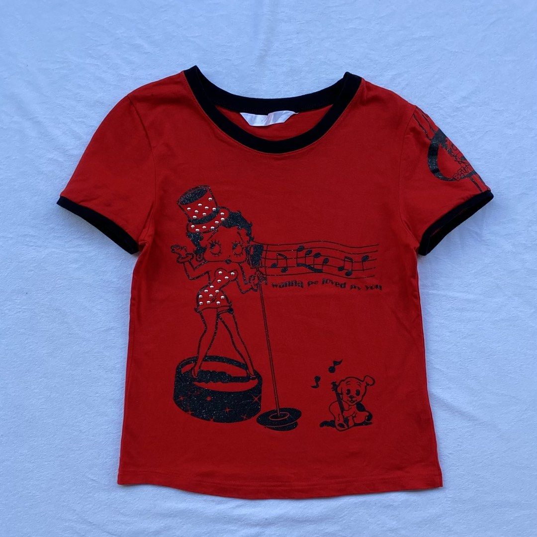 Y2K Betty Boop (Category: Blouses) located in General Santos City (Dadiangas). Submitted by kala_chuchi (Listing ID 1468498321, Image 1). Description: Size. Medium 16 inches width 21 inches length Flaws. Pinholes Over all condition Excellent .