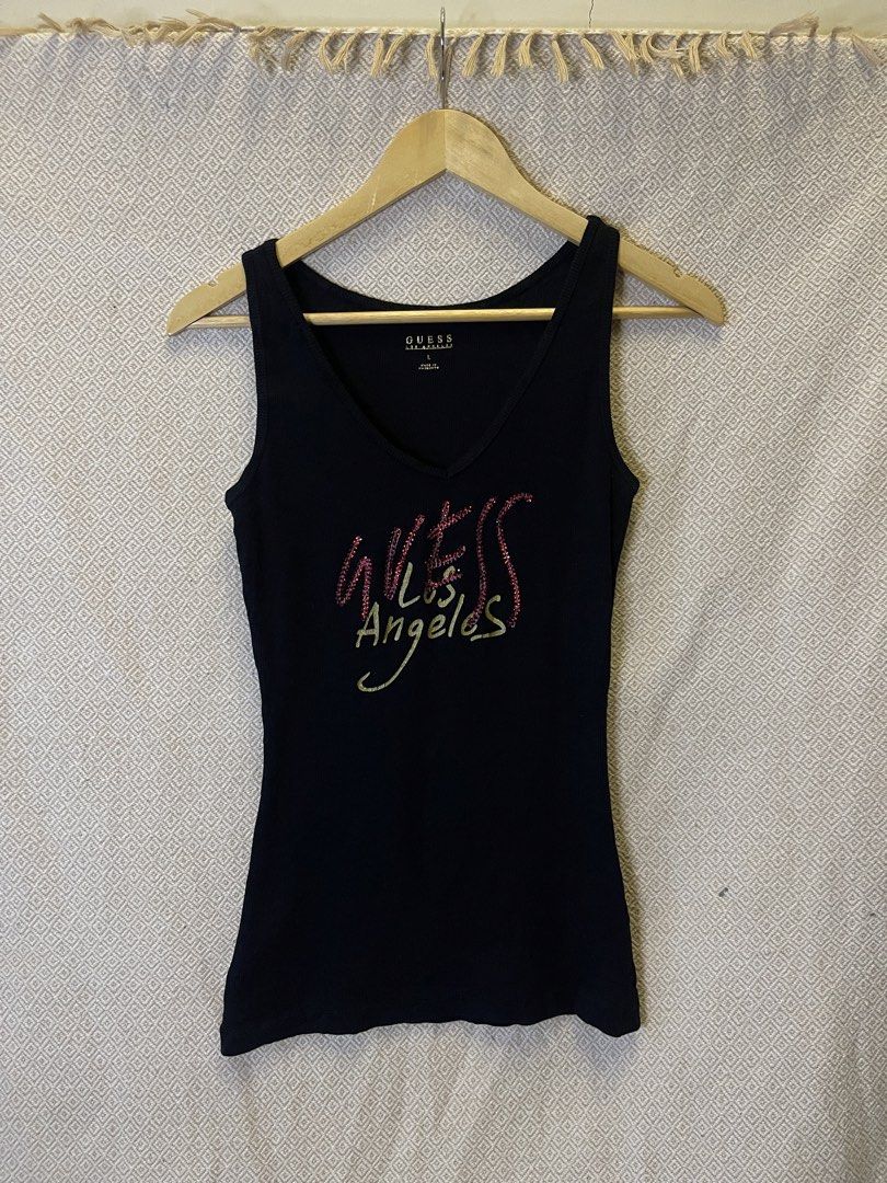 Y2k guess girly tanktop (Category: Sleeveless) located in Manila. Submitted by hypestock_mnl (Listing ID 1468307542, Image 1). Description: Like new Great fit.