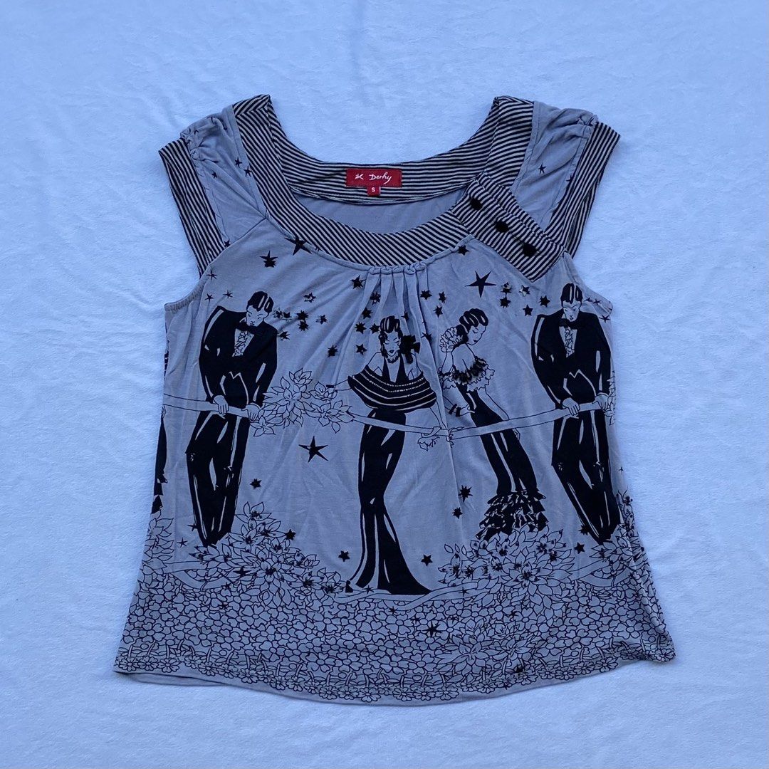 Y2K Rene Derhy (Category: Blouses) located in General Santos City (Dadiangas). Submitted by kala_chuchi (Listing ID 1468498217, Image 1). Description: Size. Medium 17 inches width 22 inches length No flaws Over all condition Excellent .