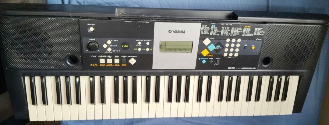 Yamaha PSR-E223 61-key & Piano Stand (Category: Musical Instruments) located in Malabon City. Submitted by noblecloud_3509ee (Listing ID 1468334381, Image 3). Description: • Keys: 61 full-sized keys • Voices & Styles: 375 instrument voices and 100 accompaniment styles • Built-in Learning: Features the Yamaha Education Suite (Y.E.S.) with interactive lesson modes • Portable Grand: Dedicated button to instantly recall a concert grand piano sound. P
