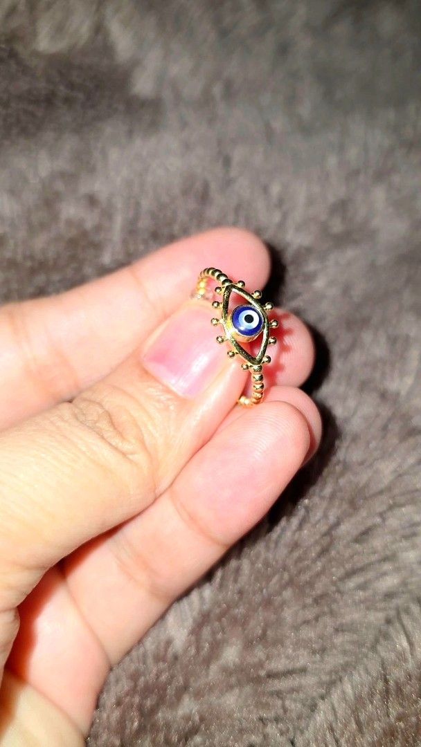 Yellow Gold Evil Eye Ring Blue Center (Category: Rings) located in Manila. Submitted by jzqjewelryshop (Listing ID 1468300281, Image 3). Description: FOR SALE ‼️ 18K SAUDI GOLD - EVIL EYE RING SIZE 7.5 0.92G (PER PIECE NOT PER GRAM) LOC. SOUTH CALOOCAN.