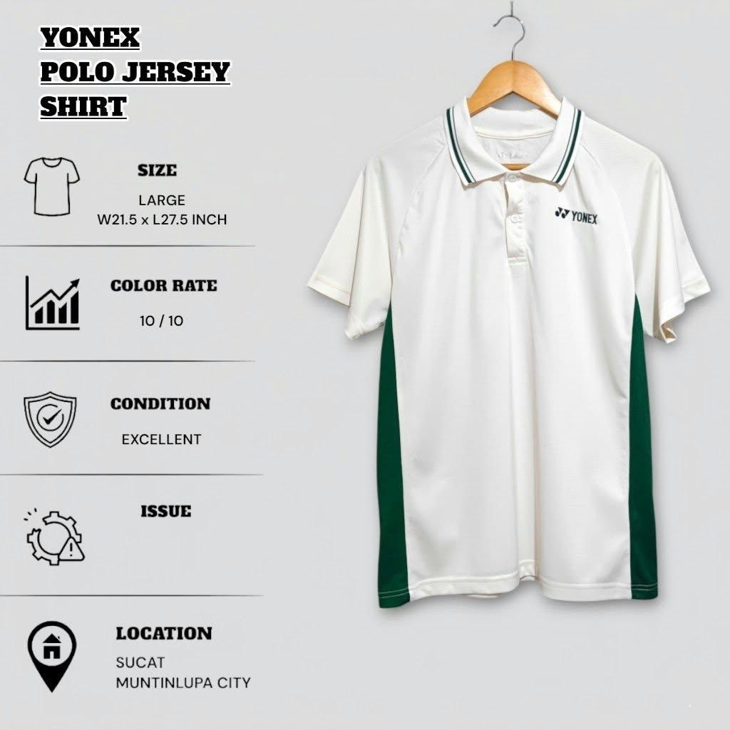 YONEX POLO JERSEY (Category: Tshirts & Polo Shirts ) located in Muntinlupa City. Submitted by nofame12 (Listing ID 1468411344, Image 1). Description: PLEASE CHECK THE DETAILS OF THE ITEM ON FIRST PHOTO. LOCATION - SUCAT MUNTINLUPA CITY.