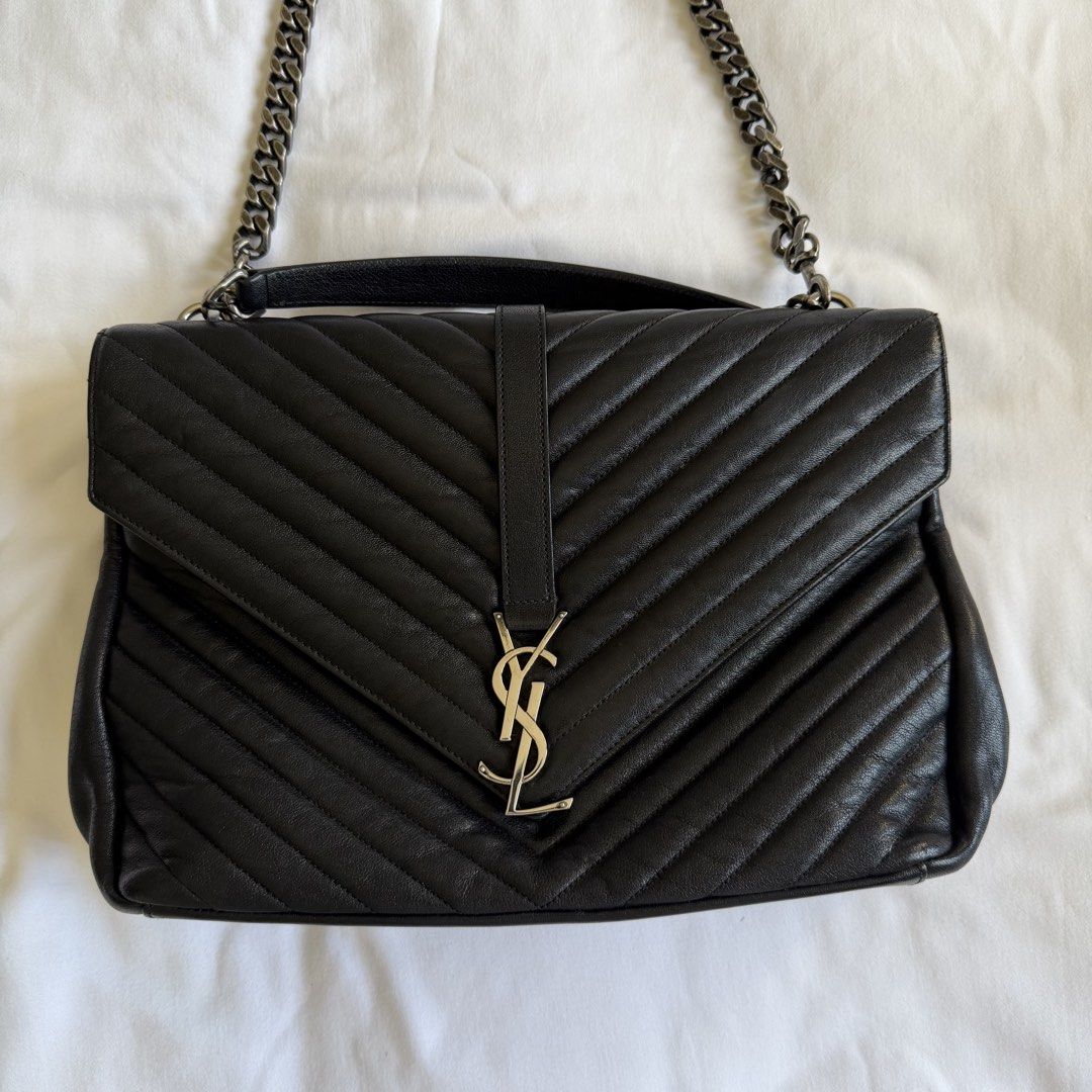 YSL College Medium Chain (Category: Luxury Bags & Wallets) located in Manila. Submitted by usetheoxfordcomma (Listing ID 1468406158, Image 1). Description: Medium size There’s some tiny dirt/mark in between the ridges of the back part See other photos for general condition .