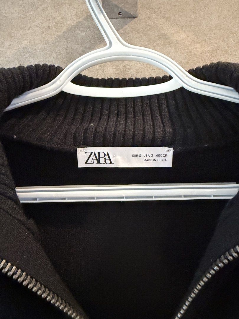 Zara Black Zip Up Knit Sweater (Category: Coats, Jackets and Outerwear) located in San Juan City. Submitted by live4lulu (Listing ID 1468309167, Image 3). Description: Used 2-3 times only.