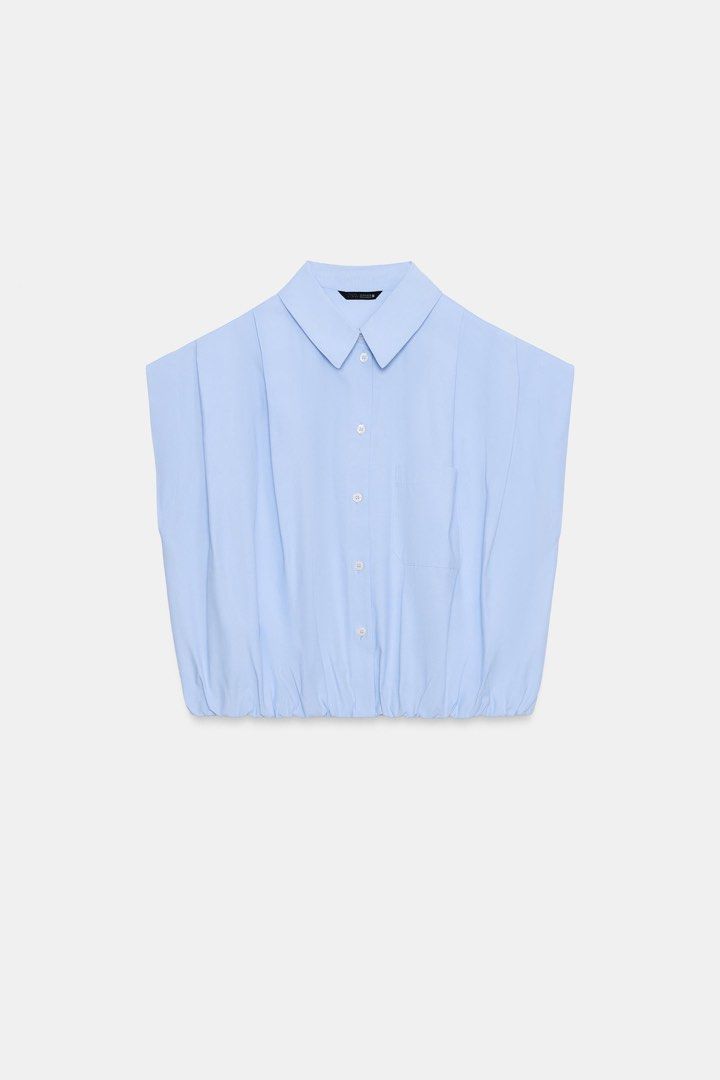 Zara Button-Up Top (Category: Blouses) located in Manila. Submitted by shopelainevillapando (Listing ID 1468303222, Image 1). Description: Used only once for photo! :) Srp is Php1995.
