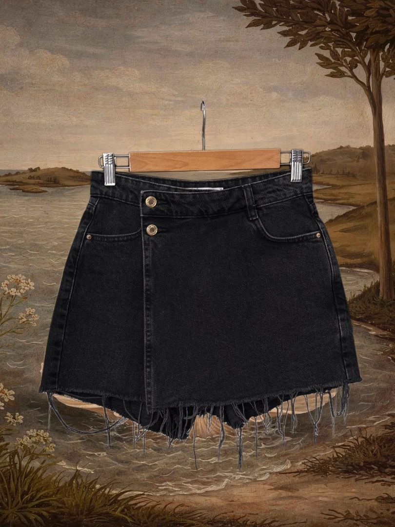 Zara denim wrap skort (Category: Activewear) located in Dasmarinas. Submitted by thrifteefinds (Listing ID 1468351602, Image 1). Description: Zara denim wrap skort Size: XS 26WL 13L Excellent condition M/Mine: 450 DM: Name | Contact | Address & Brgy Please comment MINE only if you’re 100% sure and ready to pay. No return or exchange .