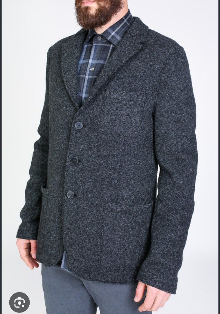 Zara Man Grey wool blend Blazer Jacket (Category: Coats, Jackets and Outerwear) located in Manila. Submitted by PrinceDani.Clothing (Listing ID 1468336531, Image 1). Description: zara man gray cotton wool blazer jacket made in Italy medium on tag 19in width 26in length excellent condition .