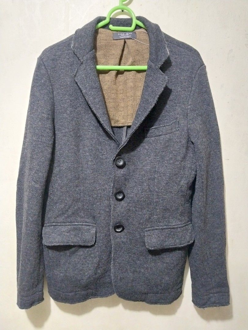 Zara Man Grey wool blend Blazer Jacket (Category: Coats, Jackets and Outerwear) located in Manila. Submitted by PrinceDani.Clothing (Listing ID 1468336531, Image 2). Description: zara man gray cotton wool blazer jacket made in Italy medium on tag 19in width 26in length excellent condition .