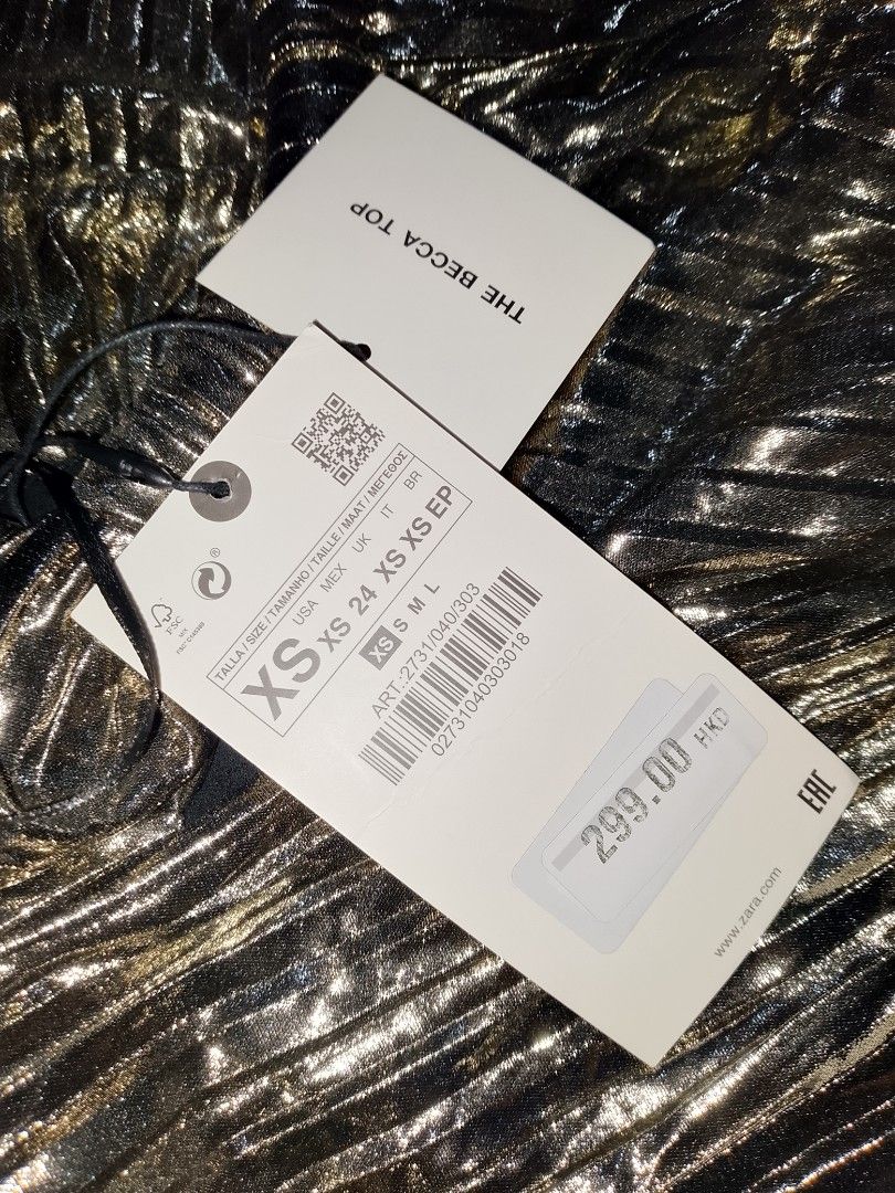 ZARA Y2K Metallic Top (Category: Sleeveless) located in Bacoor. Submitted by declutterbyb_69 (Listing ID 1468382081, Image 2). Description: Brand-new with tag —ship thru j&t / lalamove 📍Bacoor City, Cavite.