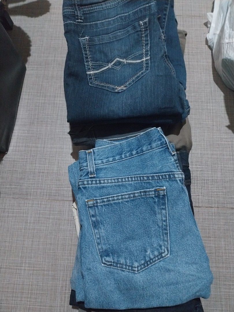 14 pcs Assorted denim bundle from USA (Category: Jeans) located in Manila. Submitted by j.dlh (Listing ID 1468673636, Image 2). Description: NON-THRIFT and Clean - Bundle deal: Includes male/female denim jeans, and casual trousers, and 1 becnh denim short. good for resale mixed brands: Mudd, Arizona Jean Co., RSQ Jeans, George, Brito Urban Outfitters BDG H&M(2x), Bench, Wrangler, Aura-Wrangler, Soho NewYork, Shein, Joe fresh - Variety: Features b