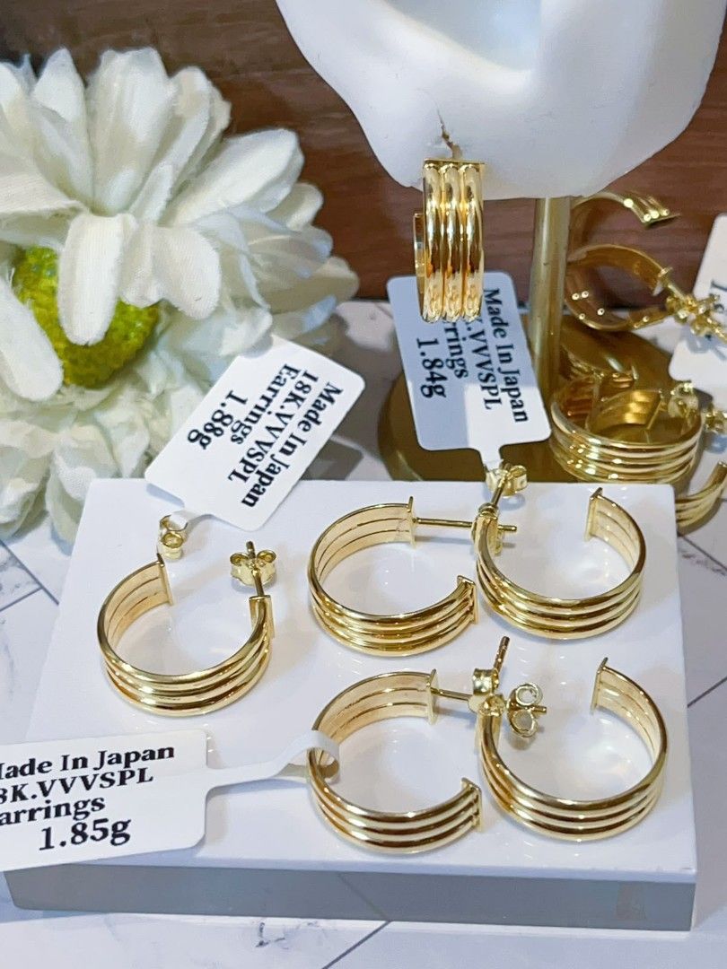 18k Japan Yg hoop earrings (Category: Earrings) located in Manila. Submitted by shaineofpreciousjewelshop (Listing ID 1468652389, Image 2). Description: .