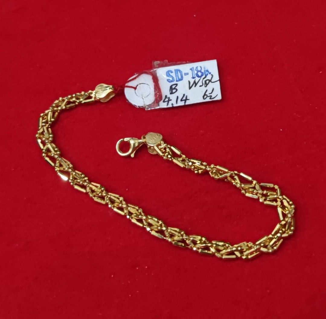 18k Saudi gold bracelet (Category: Bracelets) located in Manila. Submitted by bhelgoldseller2ndaccount (Listing ID 1468605563, Image 2). Description: New!!✨New!!✨New!! Authentic 18k Saudi Golds 💯pawnable/naisasanla 💯with high appraisal rate 💯good investment 💯Direct supplier price 👉OPEN for resellers 🌺please take time to evaluate their actual sizes and grams 👉Best panggift for all occasions ✅ Sold per grams not per piece Kya lowest price ✅W