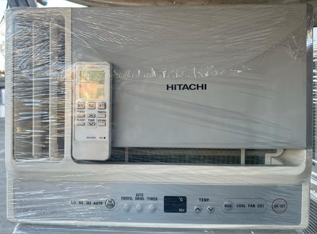 1HP Hitachi Dc Inverter Window Type Air Conditioner with Remote Control (Category: Air Conditioning and Heating) located in Manila. Submitted by safefire.cf5202 (Listing ID 1468579987, Image 1). Description: - Brand: Hitachi Window-Type Air Conditioner - Condition: Wrapped in protective plastic, ready for setup - Technology: Energy-saving DC Inverter - Included: Original remote control (Model RE10T2) - Modes: Cool, Fan, and Dry options - Features