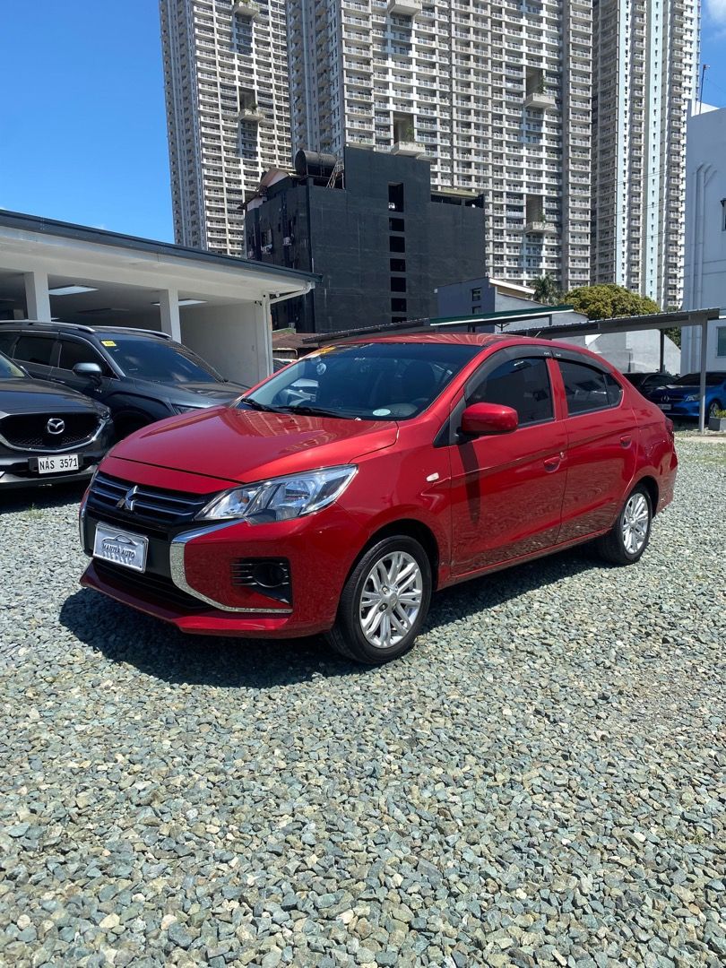 2025 Mitsubishi Mirage g4 (Category: Used Cars) located in Pasig City. Submitted by mad_cars (Listing ID 1468531632, Image 3). Description: 2025 MITSUBISHI MIRAGE G4 GLX AUTOMATIC TRANSMISSION ₱519,000 (AVAILABLE FOR FINANCING ZERO PERCENT PROCESSING FEE UNTIL OCTOBER 16-17 ONLY.) Red 12tkms mileage Gasoline Engine 2 ending plate Automatic Transmission By the way, my name is SIR DAVID. Please look for me when you are here. I'll be the one to assi