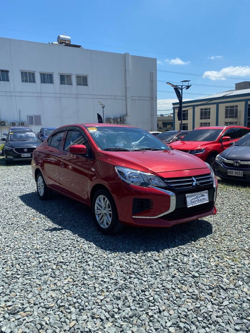2025 Mitsubishi Mirage g4 (Category: Used Cars) located in Pasig City. Submitted by mad_cars (Listing ID 1468531632, Image 2). Description: 2025 MITSUBISHI MIRAGE G4 GLX AUTOMATIC TRANSMISSION ₱519,000 (AVAILABLE FOR FINANCING ZERO PERCENT PROCESSING FEE UNTIL OCTOBER 16-17 ONLY.) Red 12tkms mileage Gasoline Engine 2 ending plate Automatic Transmission By the way, my name is SIR DAVID. Please look for me when you are here. I'll be the one to assi