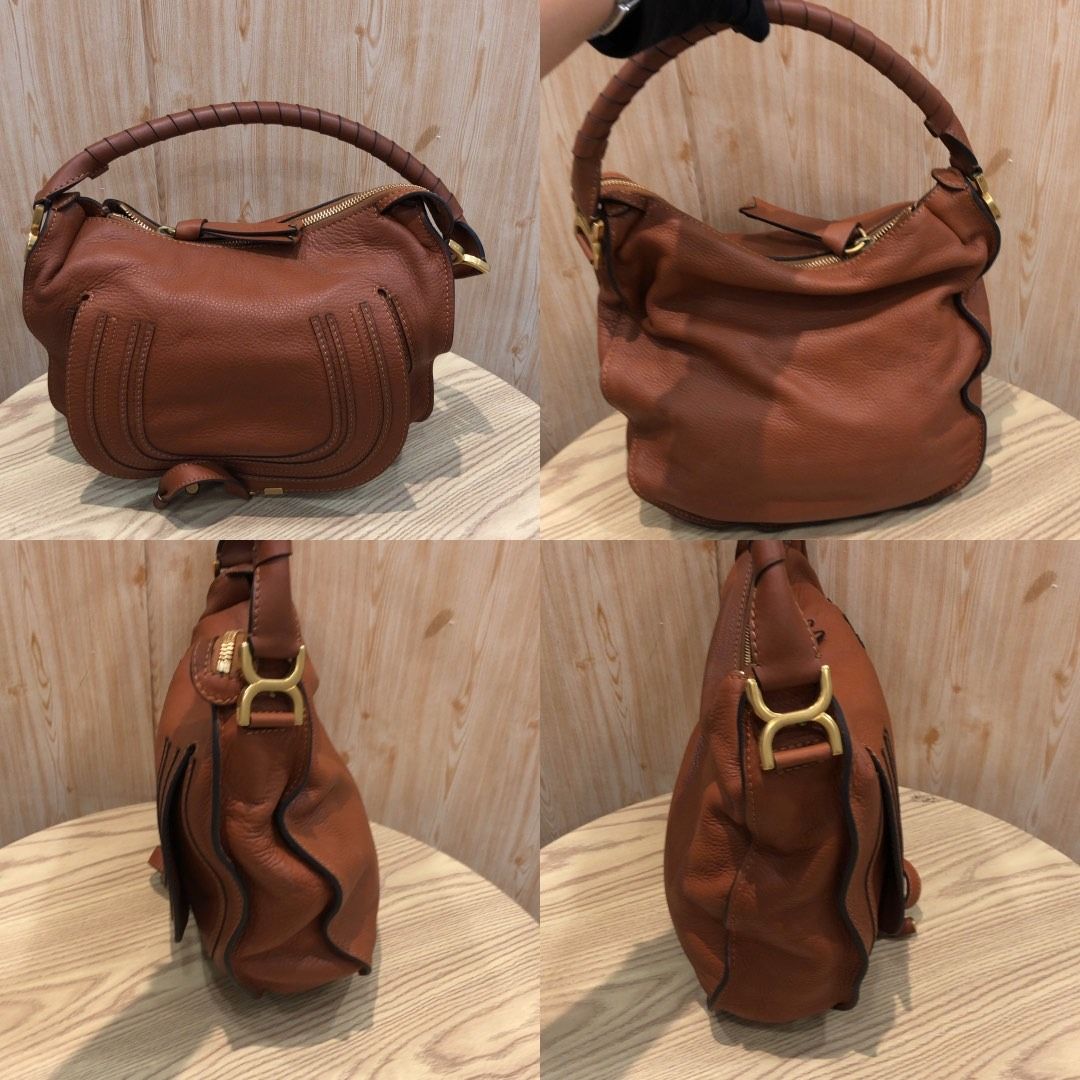 267008772 CHLOE BAG MARCIE HOBO (Category: Luxury Bags & Wallets) located in Taguig. Submitted by ecoring.ph (Listing ID 1468581198, Image 3). Description: ◆CONDITION: B ◆DESCRIPTIONS: (Other defects/info:) OUTER: The body of the bag is scratched, scuffed, stained, dirty, wrinkled, deformed, and has press marks, showing signs of use. The bottom and bottom corner of the bag is also scratched, scuffed, stained, dirty, wrinkled, deformed, and has pr