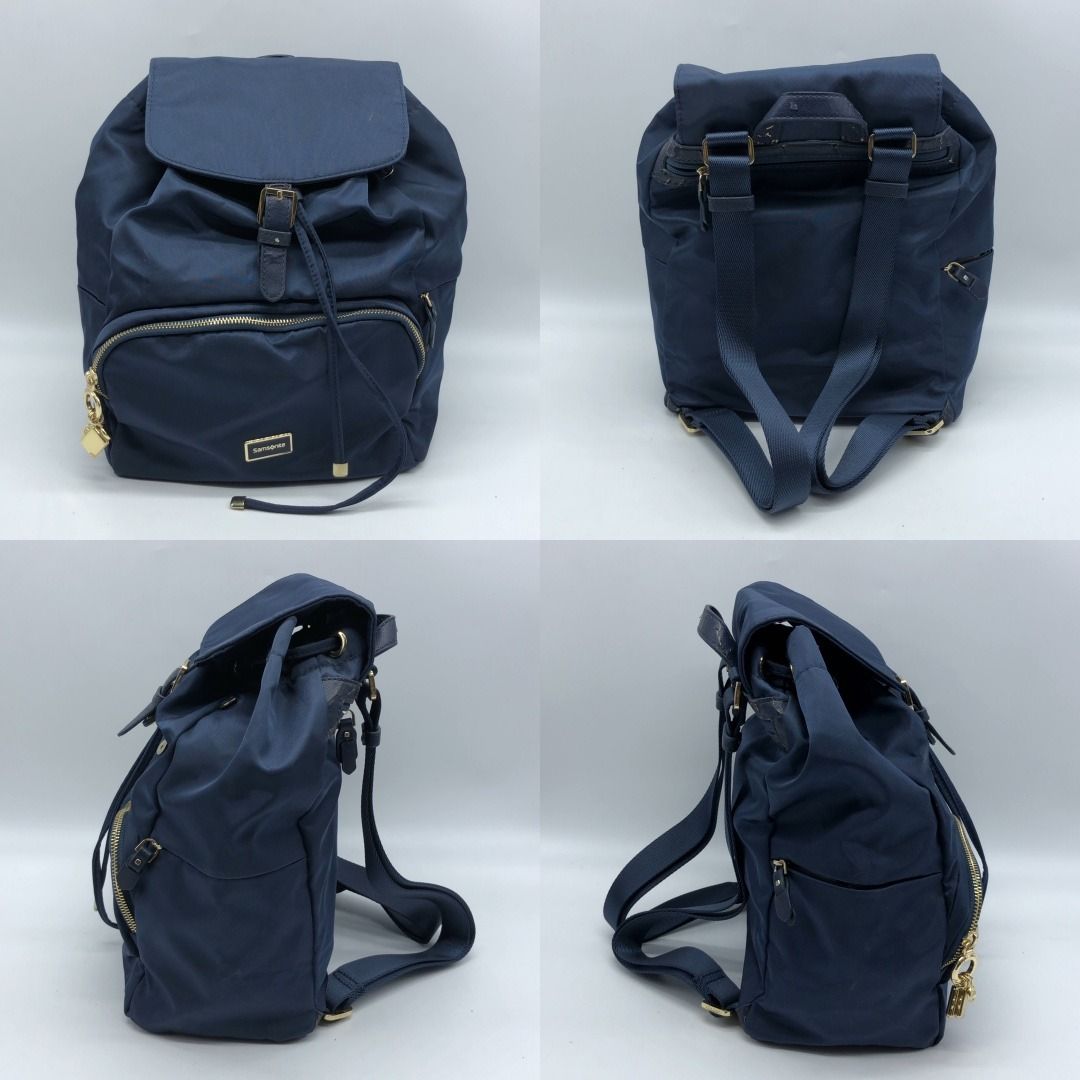 267010104 SAMSONITE BAG NYLON BACKPACK (Category: Luxury Bags & Wallets) located in Taguig. Submitted by ecoring.ph (Listing ID 1468585466, Image 2). Description: ◆CONDITION: BC ◆DESCRIPTIONS: (Other defects/info:) OUTER: The nylon body of the bag is stained and dirty, and shows signs of use. The PVC leather on the bottom, tabs, top handle, side pockets, and closing strap is deteriorated, scratched, scuffed, cracked, chipped, peeled off, and crum