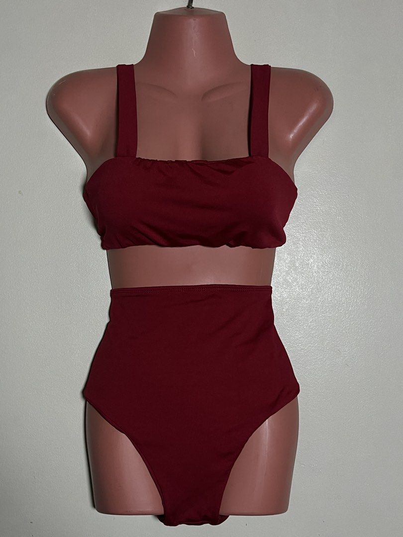 2 PIECE BURGUNDY SWIMSUIT (Category: Bikinis & Swimsuits) located in Manila. Submitted by lldy_mmrl (Listing ID 1468532214, Image 1). Description: 2 Piece Bikini High waisted bottom Used once.