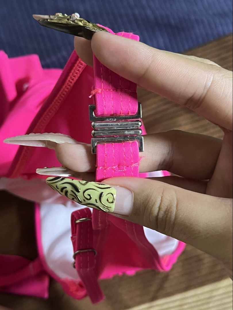 2 PIECE SWIM SUIT NEON PINK (Category: Bikinis & Swimsuits) located in Manila. Submitted by lldy_mmrl (Listing ID 1468525415, Image 2). Description: One Strap top Neon Pink Size Medium (on tag) Used once natambak lang kaya nagka color transfer, but washable .