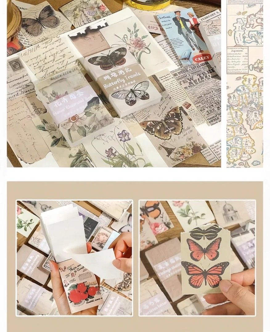 60PCS Past Notes Series Basic Material Paper DIY Album Journal Planner Diary Crafts Scrapbooking (Category: Art & Prints) located in Manila. Submitted by merell_me (Listing ID 1468534890, Image 3). Description: ✅The paper without back glue. ✅Perfect for scrapbooking decoration, journal, book decoration, gift wrapping, DIY craft making, etc. ✅Each book contains 30 different patterns of material paper. Meet your different needs..