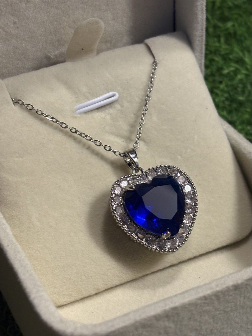 7ct sapphire heart necklace gemstone (Category: Necklaces) located in Davao. Submitted by emmanuelchuamellorin23 (Listing ID 1468671439, Image 1). Description: 💙7ct sapphire heart necklace gemstone. Size 16-18inches chain Markings au750 Rodium/ Platinum over copper based metal Tarnish resistant with extra care Message me directly📩.