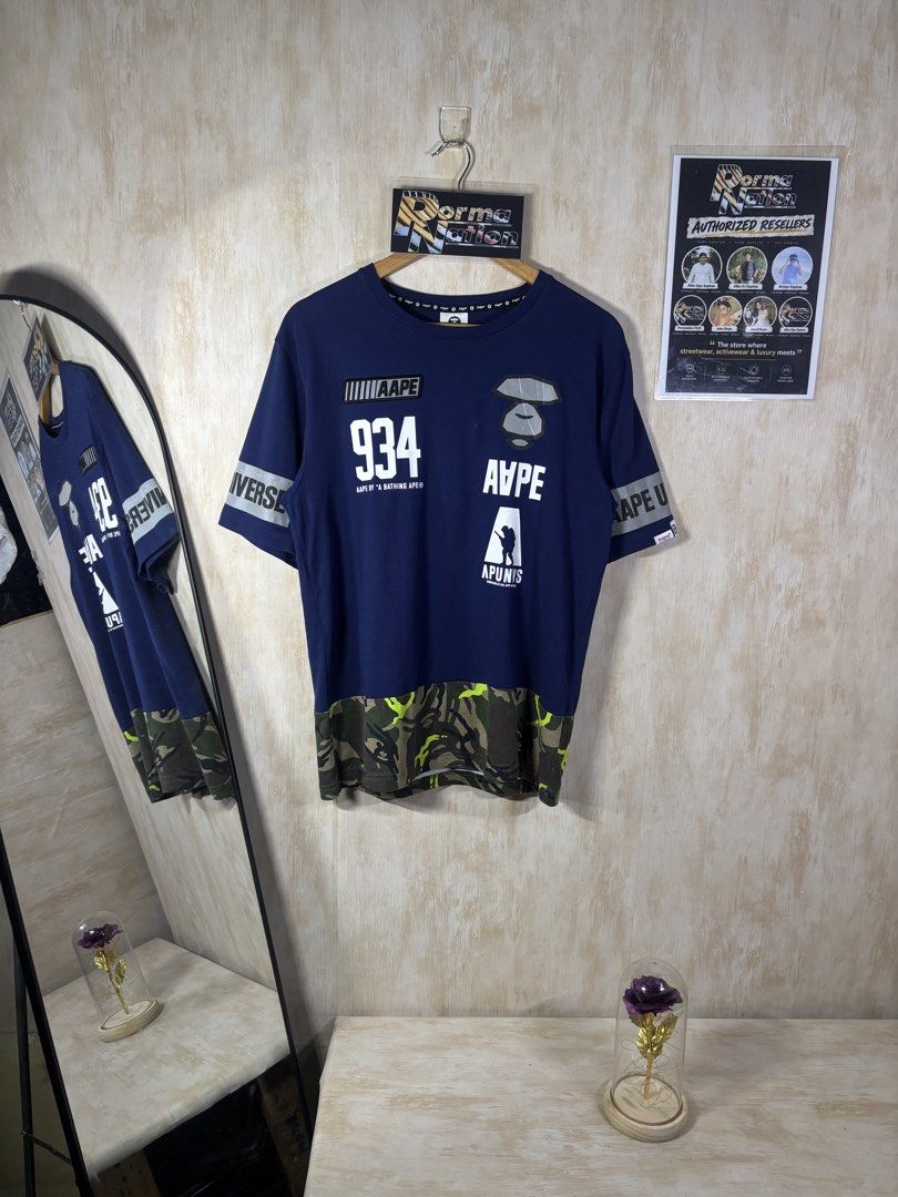 AAPE GRAPHIC SHIRT (Category: Tshirts & Polo Shirts ) located in Cabuyao City. Submitted by pormanation-thrift-store (Listing ID 1468622529, Image 1). Description: AAPE GRAPHIC SHIRT Condition: GOOD Color rate: 9/10 Size: MEDIUM Dimes: 20”Wx27”L Issue: MINIMAL CRACK SA PRINT ✅ Price: 800 .