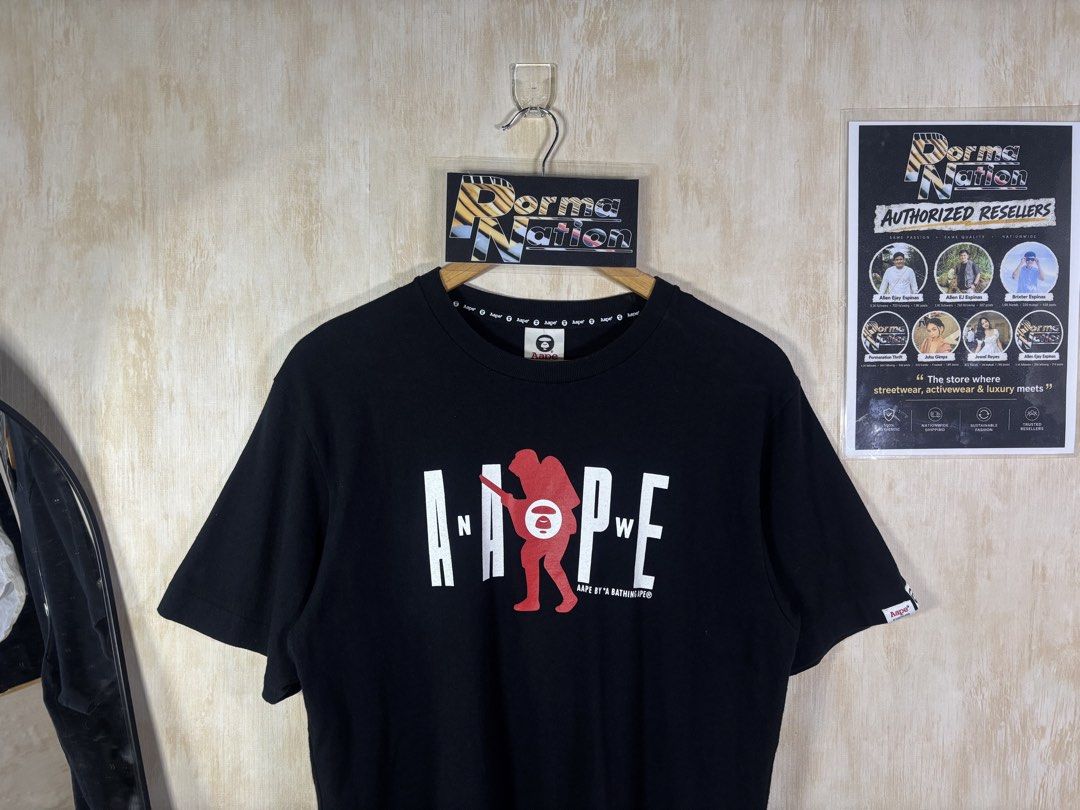 AAPE SHIRT (Category: Tshirts & Polo Shirts ) located in Cabuyao City. Submitted by pormanation-thrift-store (Listing ID 1468619925, Image 2). Description: AAPE SHIRT Condition: EXCELLENT Color rate: 9.5/10 Size: MEDIUM Dimes: 19.5”Wx27.5”L Issue: NONE✅ Price: 1200.