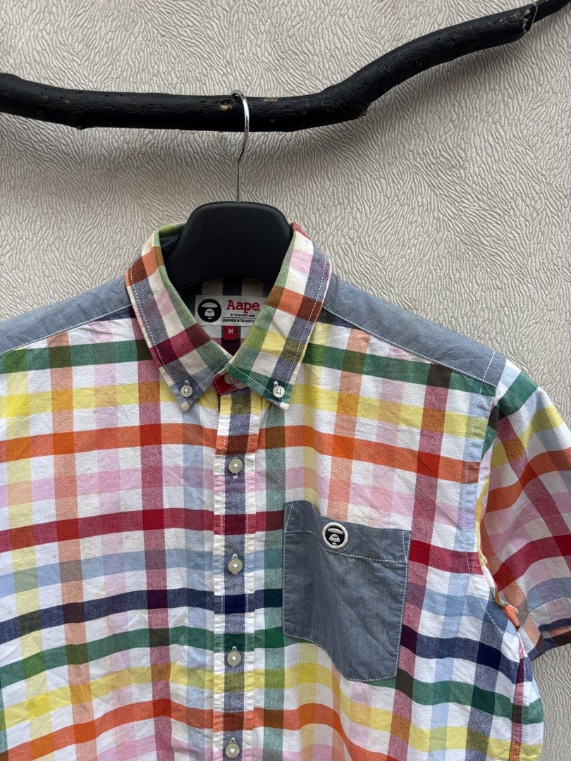 Aape SL Buttondown Rainbow Plaid (Category: Tshirts & Polo Shirts ) located in Baybay. Submitted by thrift.ed2023 (Listing ID 1468589367, Image 2). Description: Aape SL Buttondown Rainbow Plaid Medium 20x27.5 No Issue Need Wash Good as New .