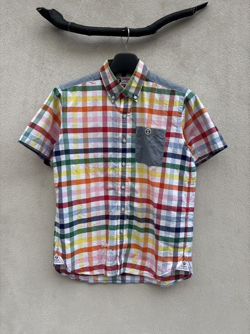 Aape SL Buttondown Rainbow Plaid (Category: Tshirts & Polo Shirts ) located in Baybay. Submitted by thrift.ed2023 (Listing ID 1468589367, Image 1). Description: Aape SL Buttondown Rainbow Plaid Medium 20x27.5 No Issue Need Wash Good as New .