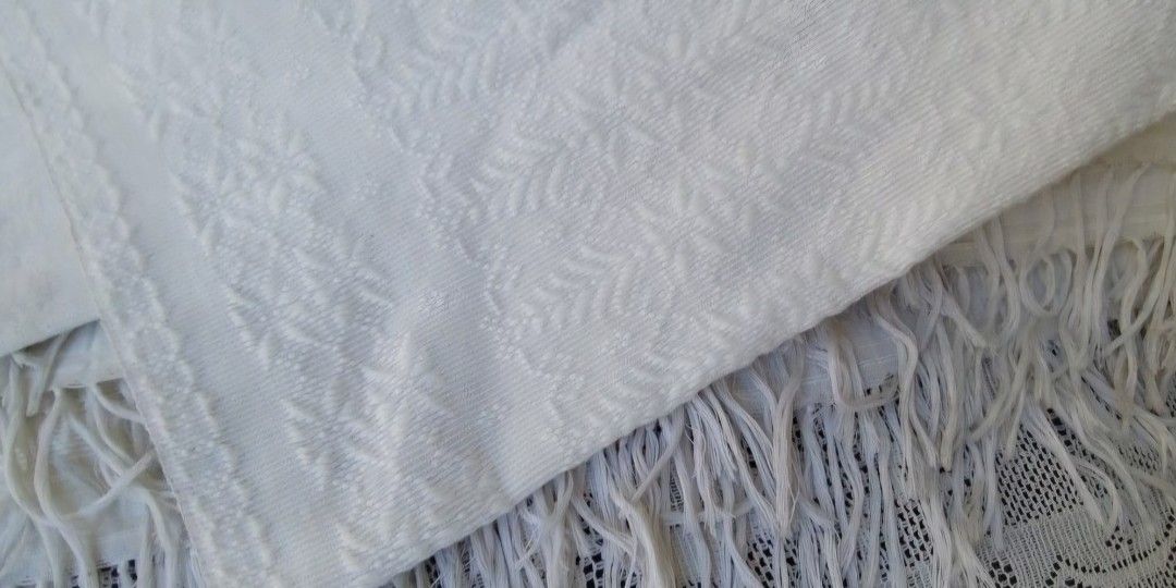 Abel or Inabel king size cotton bed cover (Category: Bedding & Towels) located in Quezon City. Submitted by soaring7 (Listing ID 1468506428, Image 2). Description: Perfect for a king size bed. Made by women weavers of Santiago, Ilocos Sur is particularly famous for Pinilian, a complex brocade-style weave where extra pattern threads are selectively picked out by hand on the loom to create raised, floating motifs. Now being sold at p10,500, therefo
