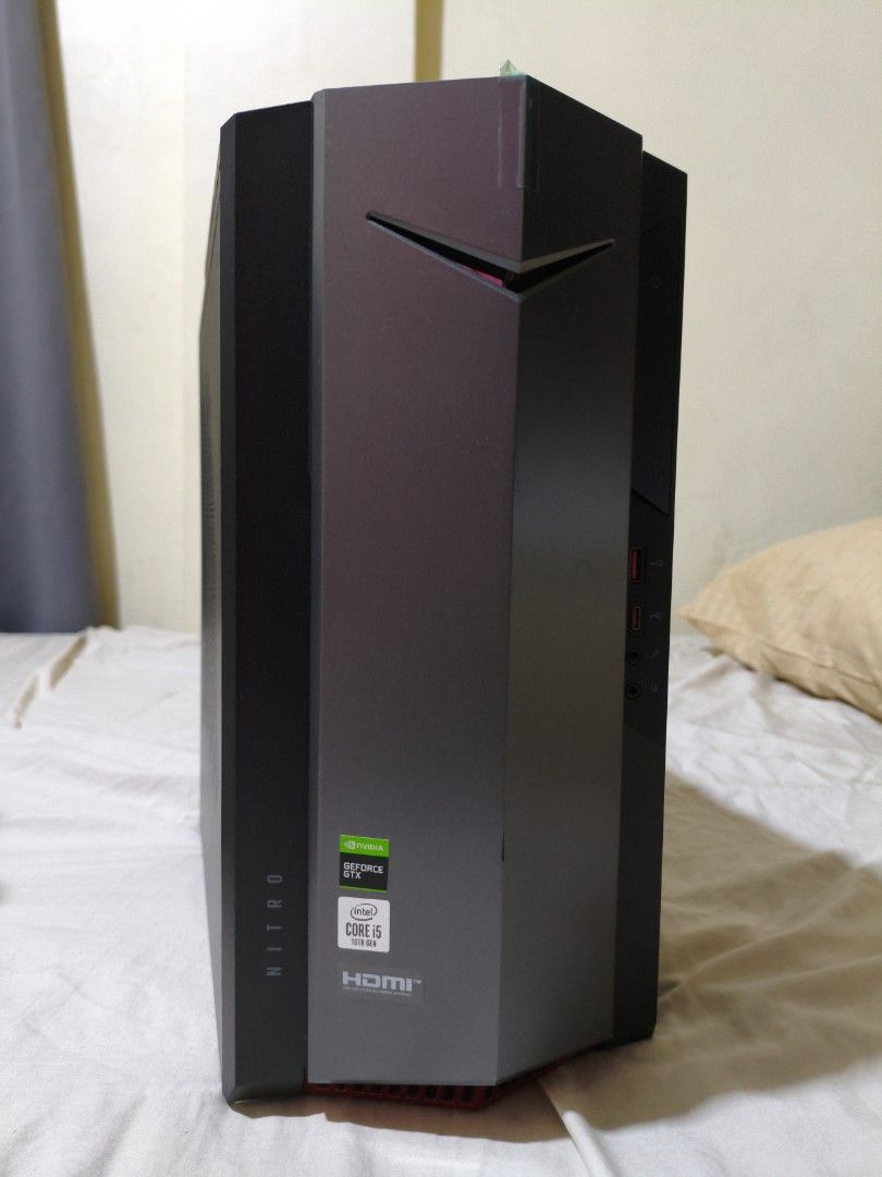 Acer Nitro 50 Gaming Desktop PC N50-610 (Category: Desktops) located in Pasig City. Submitted by garage.sale89 (Listing ID 1468636481, Image 1). Description: IMPORTANT: Does not come with any RAM, SSD, and Hard Drive - Model: Acer Nitro 50 (N50-610) Gaming Desktop - Manufacture Date: October 2020 - Condition: Clean exterior, well-maintained - Ports: Standard rear I/O including USB, ethernet, audio jacks, and video outputs - Authenticity: Original