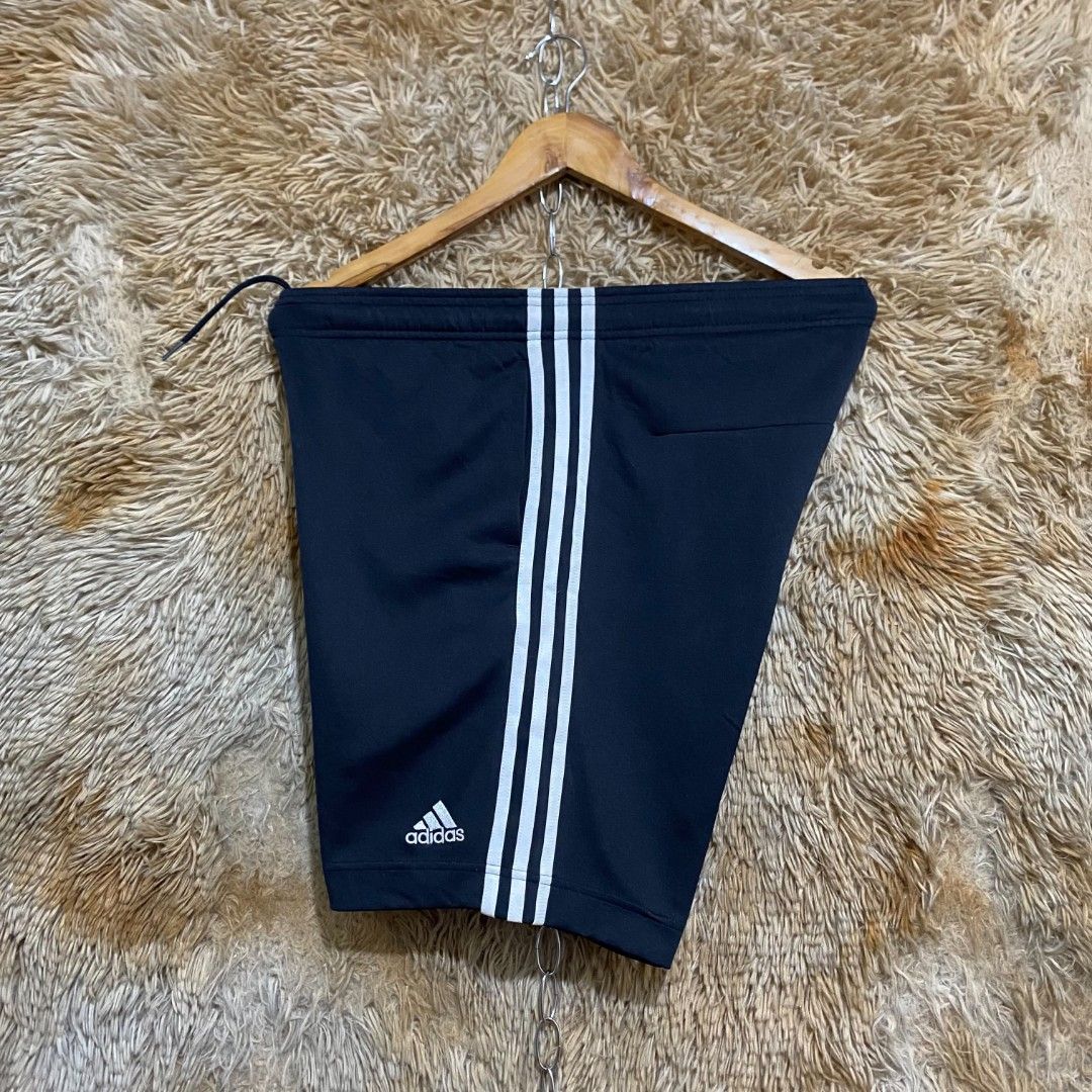 Adidas 3 Stripes Shorts (Category: Shorts) located in Butuan. Submitted by jcuabs041302 (Listing ID 1468676481, Image 2). Description: - Brand: Adidas - Color: Black with classic white three-stripe design - Features: Embroidered Adidas logo, Climalite branding, convenient side pockets, and adjustable drawstring waistband - Condition: Excellent / Pre-loved - Best for: Workouts, running, or casual lounging - Shipping available across the Philippine