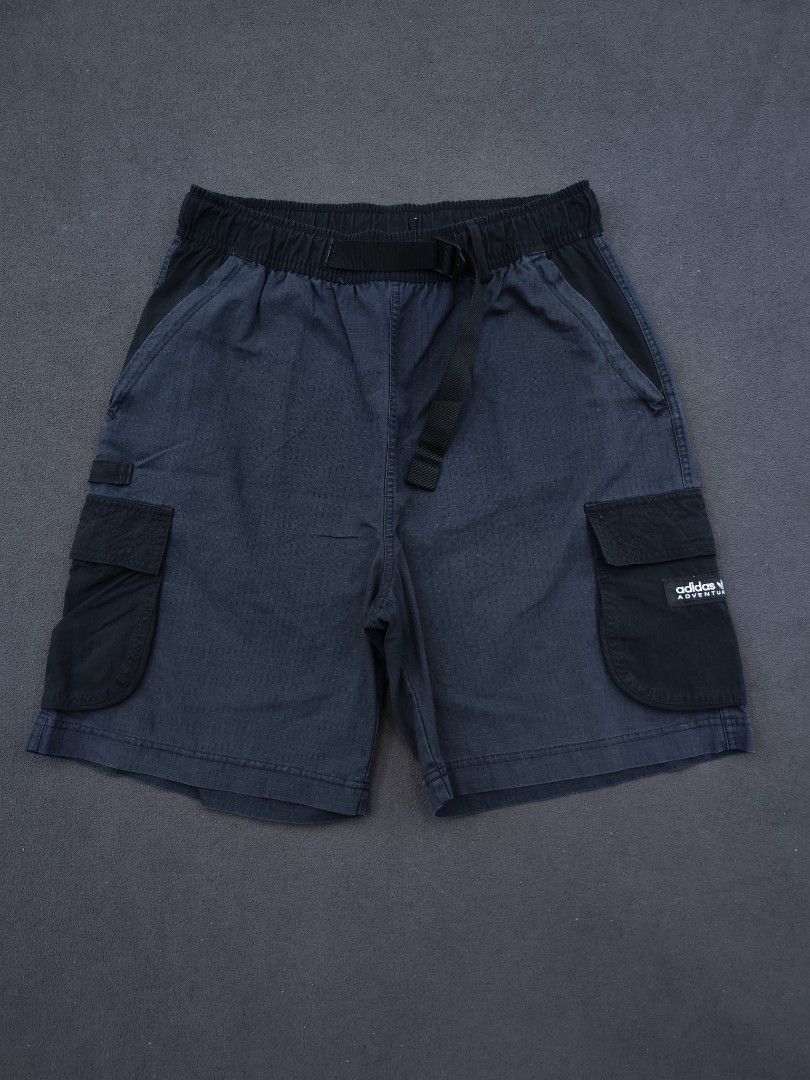 Adidas Adventure Nylon Cargo Shorts (Category: Shorts) located in Bulacan. Submitted by emilj23 (Listing ID 1468524961, Image 1). Description: Adidas Adventure Nylon Cargo Shorts Size M on tag L 20 W 32-34 Leg Hole 12 Condition 9/10 Color rate 9/10 Issue White Stains.