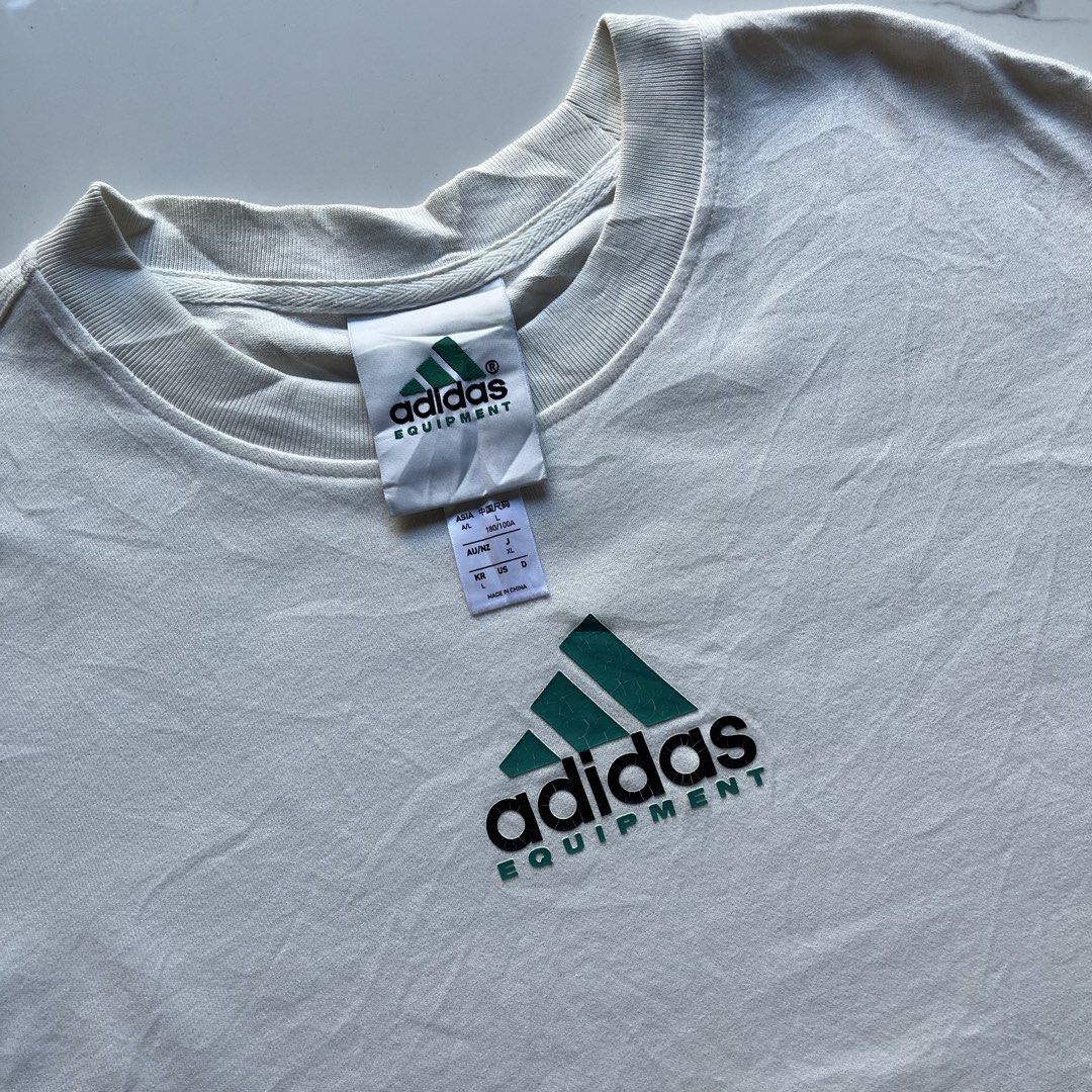 Adidas Equipments (Category: Activewear) located in Lucena. Submitted by RAGGGGSSSS (Listing ID 1468632043, Image 2). Description: Adidas Equipment (Crackprint Design) Large on Tag 29x23 Verygood Condition No major issue Need wash on some parts (Minor Yellowing) 850.
