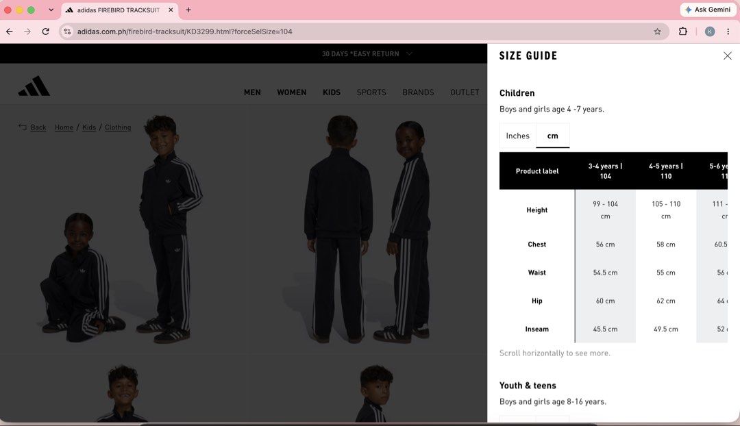 Adidas Firebird Tracksuit 3Y-4Y (Category: Babies & Kids Fashion) located in Quezon City. Submitted by kamilahdeclutters (Listing ID 1468649792, Image 3). Description: Brand New with Tag RFS: does not fit Bought for ₱4300 from Adidas Trinoma.